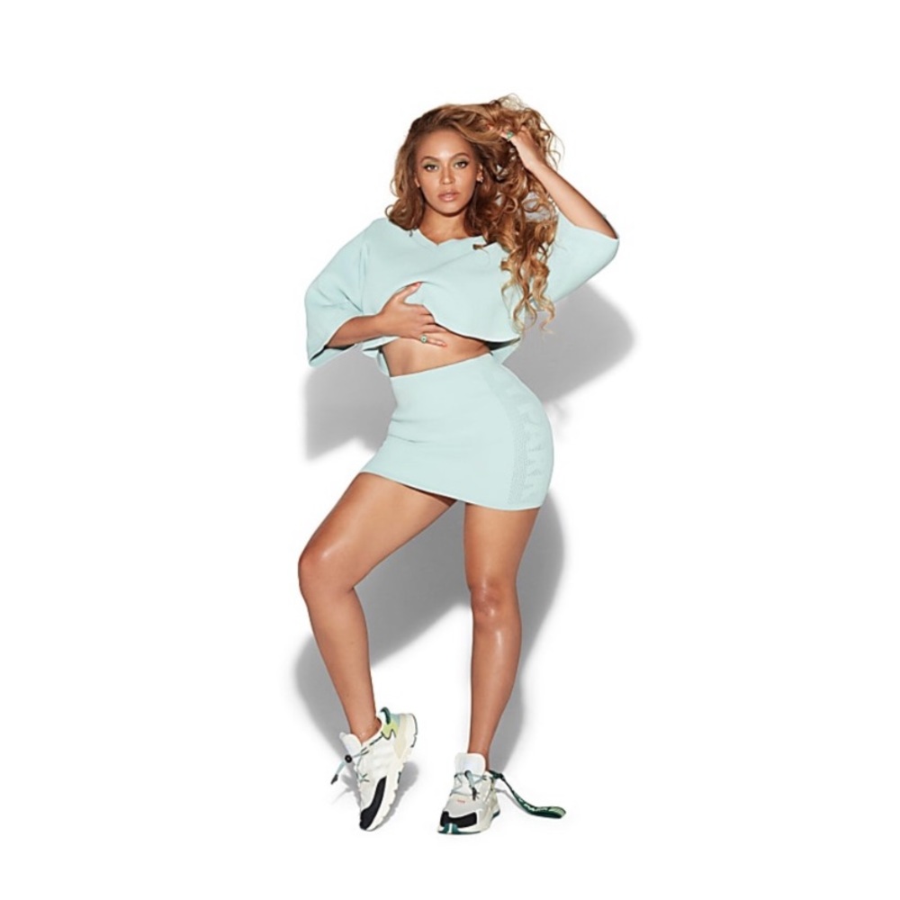🌟NEW Adidas Ivy Park mesh aqua crop jersey Beyonce XS